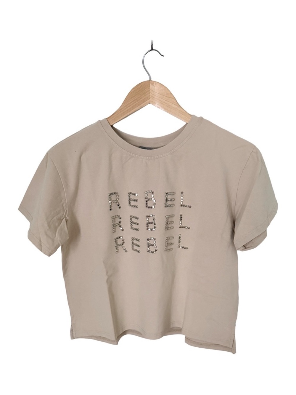Blue B Collection Rebel Studded Embellished Tee Shirt NWT Size L